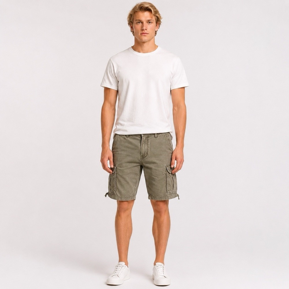 Abercrombie & Fitch AF Cargo Shorts Gray‎ Military Utility Cotton Grunge *SZ 32